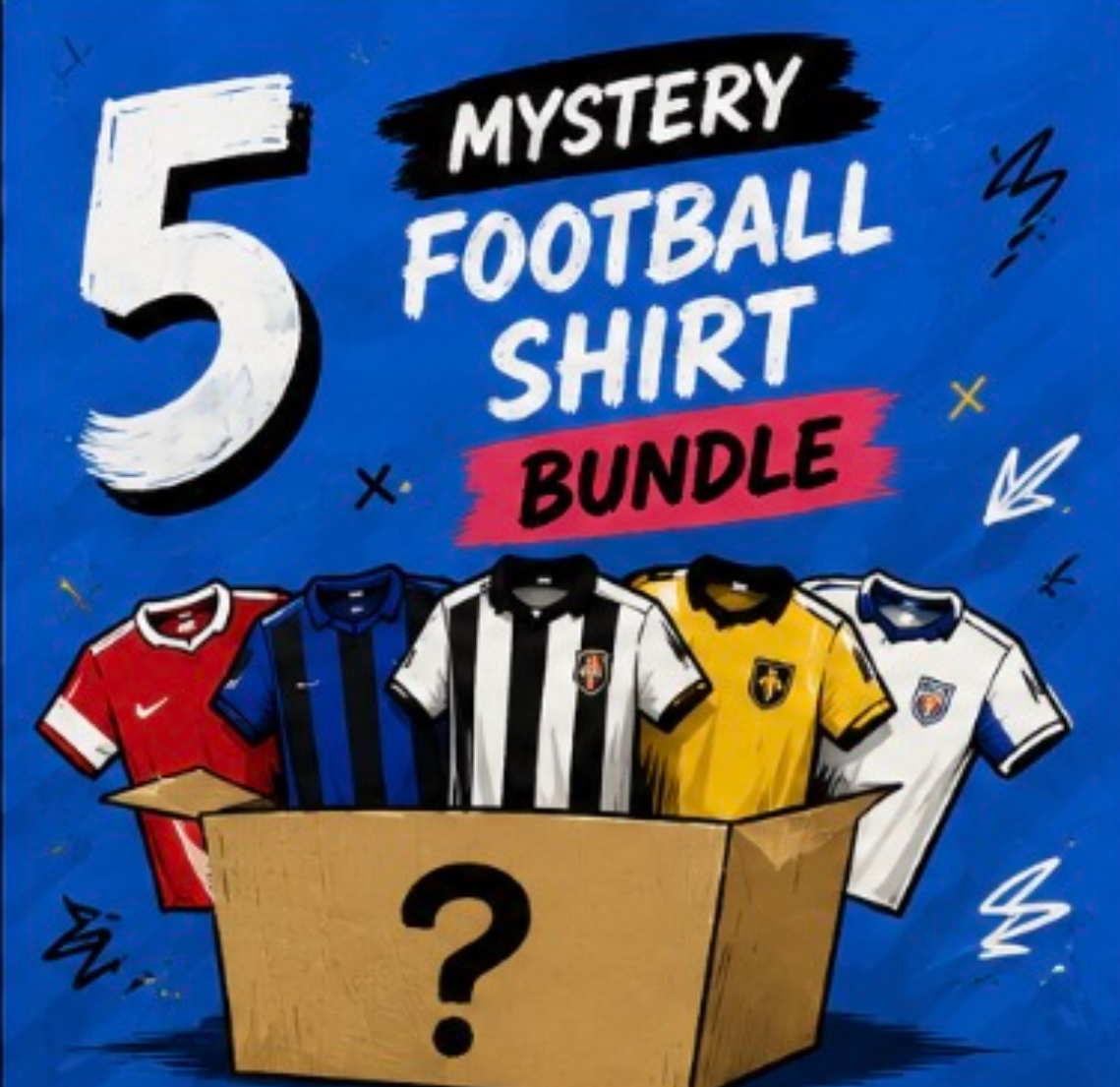 5 MYSTERY FOOTBALL SHIRTS - 2026/27 season * Read description *